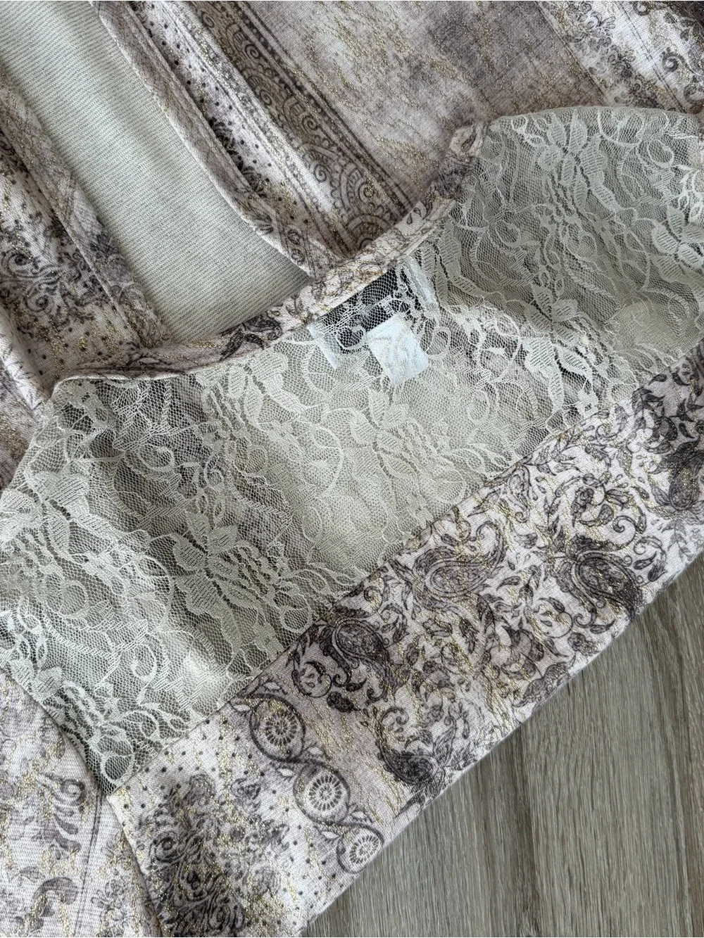 Joseph Ribkoff Beige/Taupe Open Cardigan Lace Trim Style 181657